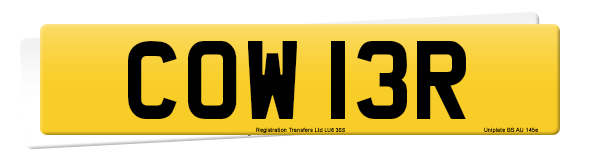 Registration number COW 13R